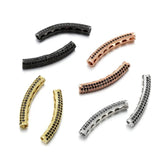Curved Tube Beads Cubic Zircon Charm Bracelets Necklaces