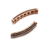 Curved Tube Beads Cubic Zircon Charm Bracelets Necklaces