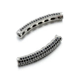 Curved Tube Beads Cubic Zircon Charm Bracelets Necklaces