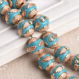 5pcs Nepalese Buddhist Tibetan Metal & Clay Loose Craft Beads