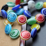 6-12mm Lampwork Glass Beads With Circles Mix - Colorful Beads for Jewelry Making