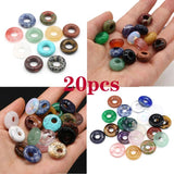 20pcs Abacus Shape Big Hole Mix Agates Stone Beads