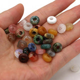 20pcs Abacus Shape Big Hole Mix Agates Stone Beads