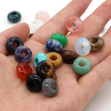 20pcs Abacus Shape Big Hole Mix Agates Stone Beads