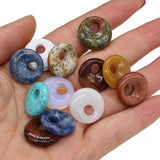 20pcs Abacus Shape Big Hole Mix Agates Stone Beads