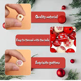 20Pcs Snowflake Print Wooden Beads DIY Christmas Crafts Jewelry Bracelet