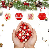 20Pcs Snowflake Print Wooden Beads DIY Christmas Crafts Jewelry Bracelet