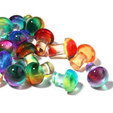 5pcs/lot Colorful Lampwork Mushroom Beads 22x16mm for Jewelry Making