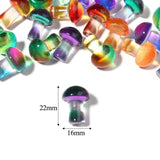 5pcs/lot Colorful Lampwork Mushroom Beads 22x16mm for Jewelry Making