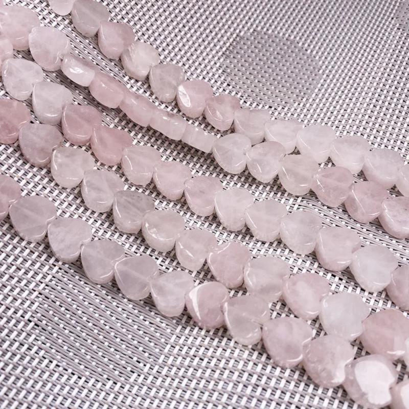 40pcs Rose Quartz Heart Shape Agates DIY Jewelry Beads 10mm