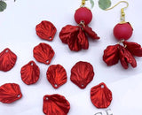 50pcs Plastic Leaf Glossy Resin Jewelry Beads Women's Earrings