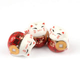 18mm Lucky Cat Ceramic Beads for Jewelry Making