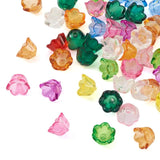 190pcs/50g Mixed Acrylic Flower Beads Charms 10x6mm