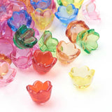 190pcs/50g Mixed Acrylic Flower Beads Charms 10x6mm