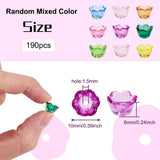 190pcs/50g Mixed Acrylic Flower Beads Charms 10x6mm