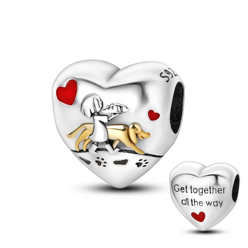Forever Love Heart Charm for 3MM Bracelet Necklace