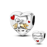 Forever Love Heart Charm for 3MM Bracelet Necklace