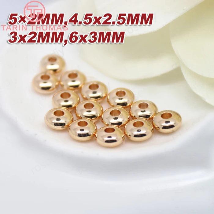 20PCS 24K Plated Brass Wheel Spacer Beads DIY Jewelry Accessories
