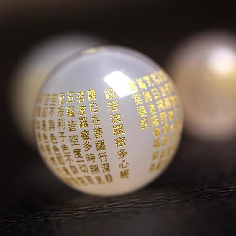 Heart Sutra Buddha Quartz Crystal Bead for Jewelry Making