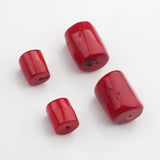 Red Natural Coral Drum Beads 2pcs/lot DIY Jewelry Making Accessories
