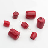Red Natural Coral Drum Beads 2pcs/lot DIY Jewelry Making Accessories