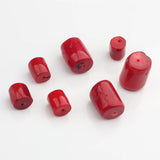 Red Natural Coral Drum Beads 2pcs/lot DIY Jewelry Making Accessories