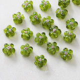 10PCS Glaze Flower Beads Pendant Charms Jewelry Making DIY Earrings Glass Bead