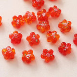 10PCS Glaze Flower Beads Pendant Charms Jewelry Making DIY Earrings Glass Bead