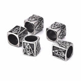 Metal Antique Silver Plating Big Hole Masonic Beads