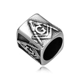 Metal Antique Silver Plating Big Hole Masonic Beads