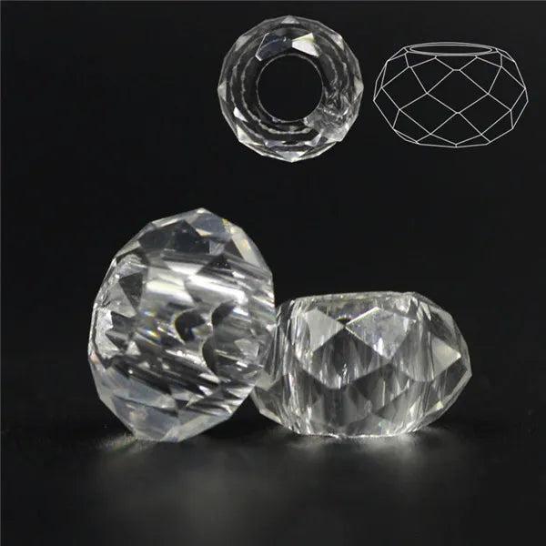 20Pcs Red Crystal Glass Big Hole Beads 8x14mm Spacer Large Hole Beads