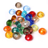 20Pcs Red Crystal Glass Big Hole Beads 8x14mm Spacer Large Hole Beads