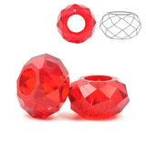 20Pcs Red Crystal Glass Big Hole Beads 8x14mm Spacer Large Hole Beads