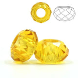 20Pcs Red Crystal Glass Big Hole Beads 8x14mm Spacer Large Hole Beads
