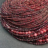 15 Inches Natural Faceted Garnet Stone Bead 2/3/6MM Fine Red Loose Beads