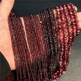 15 Inches Natural Faceted Garnet Stone Bead 2/3/6MM Fine Red Loose Beads