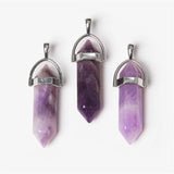 5pcs Reiki Hexagonal Pendant Natural Stone Crystal Pendant