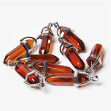 5pcs Reiki Hexagonal Pendant Natural Stone Crystal Pendant