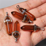 5pcs Reiki Hexagonal Pendant Natural Stone Crystal Pendant