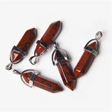 5pcs Reiki Hexagonal Pendant Natural Stone Crystal Pendant