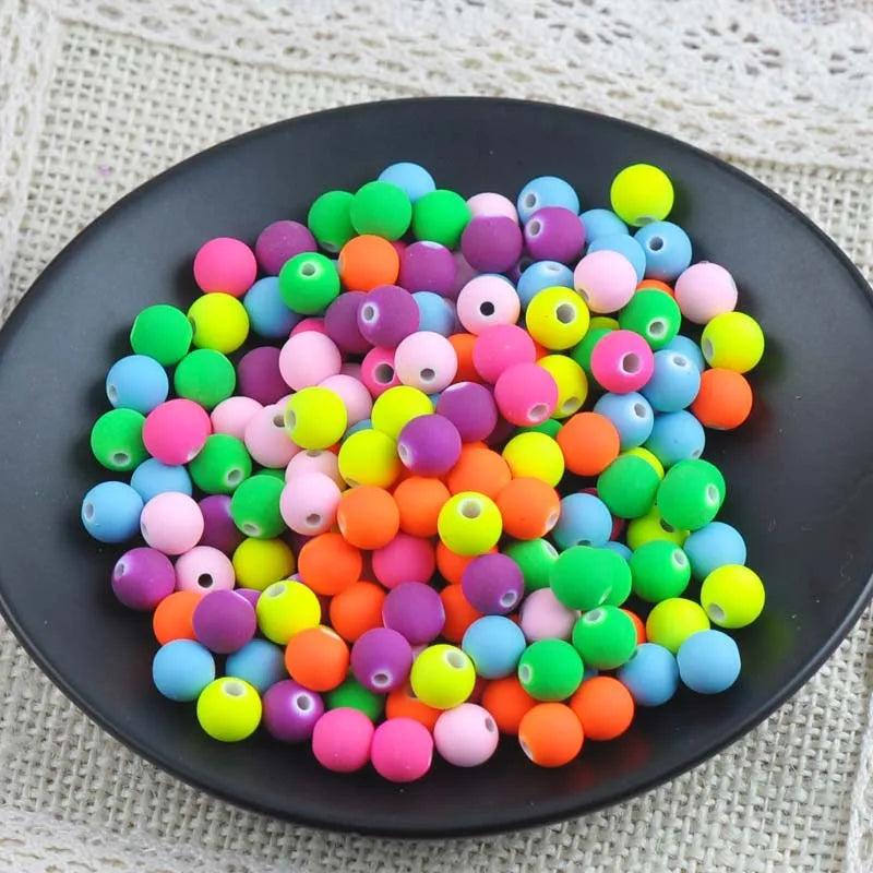 6mm 400pcs Matte Fluorescent Neon Acrylic Seed Spacer Beads YKL0084-6