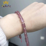 Strawberry Quartz Stone Beads Faceted for DIY Jewelry 7.5in
