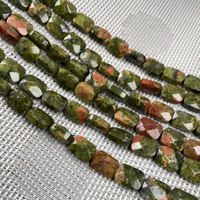 18pcs Natural Stone Beads Rectangular Shape for DIY Jewelry Necklace
