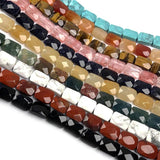 18pcs Natural Stone Beads Rectangular Shape for DIY Jewelry Necklace