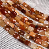 18pcs Natural Stone Beads Rectangular Shape for DIY Jewelry Necklace