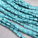 18pcs Natural Stone Beads Rectangular Shape for DIY Jewelry Necklace