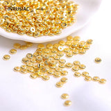 Round Flat Beads Plated Spacer Brass Beads DIY Bracelet High Jewelry Making