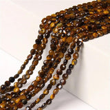 Faceted Coin Stone Beads Natural Quartzs Jaspers Round Flat Beads