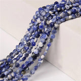 Faceted Coin Stone Beads Natural Quartzs Jaspers Round Flat Beads