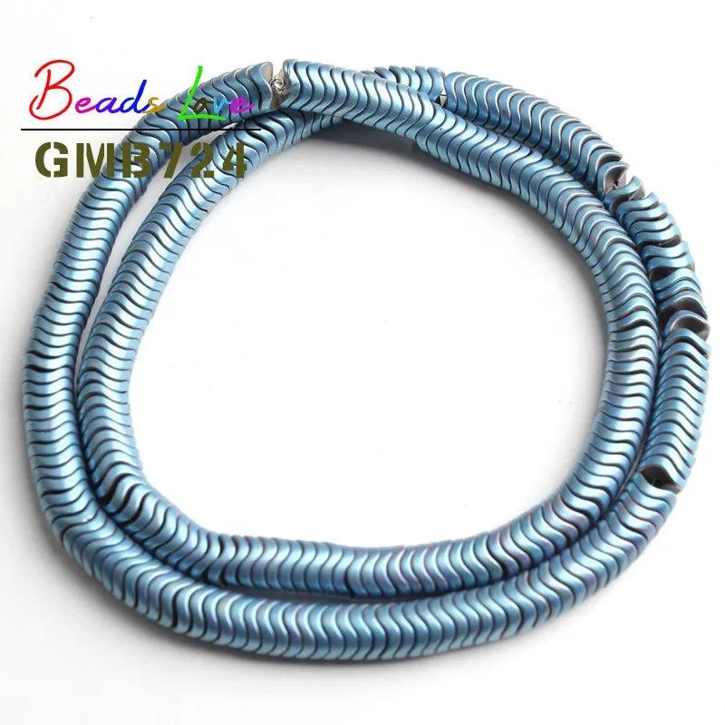 6mm Matte Multicolor Hematite Stone Spacer Beads 15 Inches